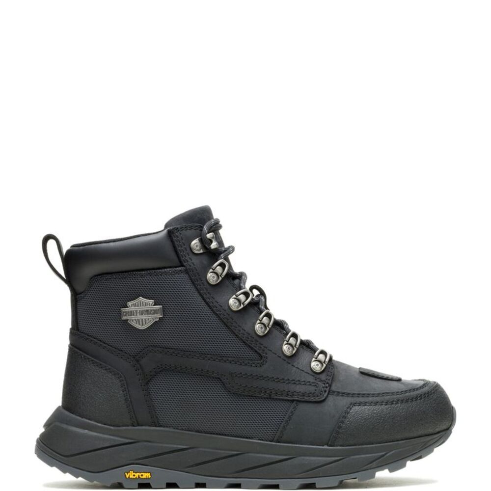 Harley-Davidson Mens Greyford 4.75 Inch Black Boots (NWT) - Picture 1 of 7